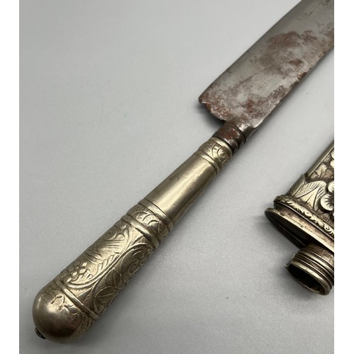 91 - Antique Argentine Dagger with possible silver worked sheath and handle.