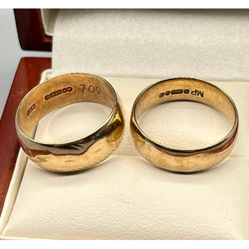 68 - Two 9ct gold wedding bands. [Ring size M&N] [8.06Grams]