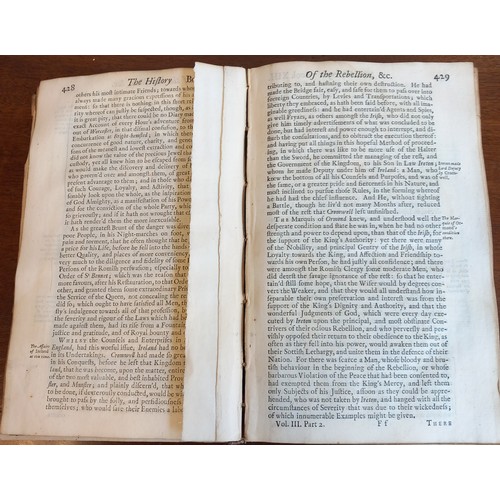 1102 - Six 17th century Leather bound, with Handmade Papes.
 The History Of The Rebellion And Civil Wars In... 