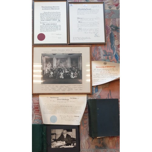 1104 - A Visual Archive of Folders, Photo Albums And Framed Certificates Of Sir John Banks.

This Lot inclu... 