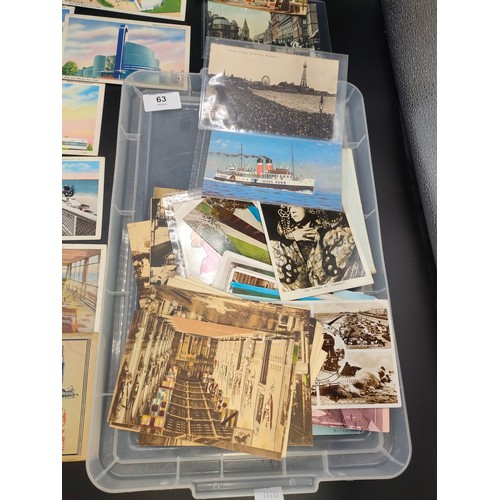 63 - A Large tray of collectable antique post cards