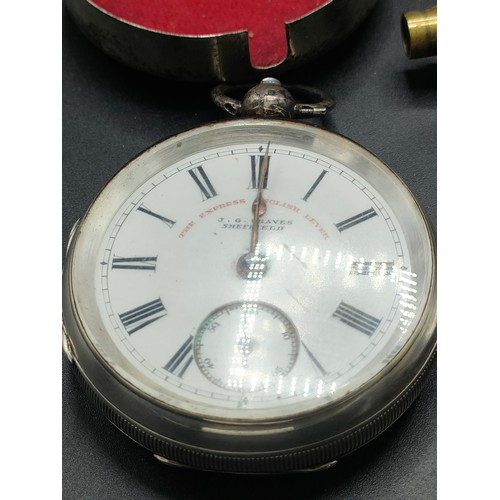 66 - A Box of wrist watches and pocket watches to include Birmingham silver hallmarked The Express Englis... 