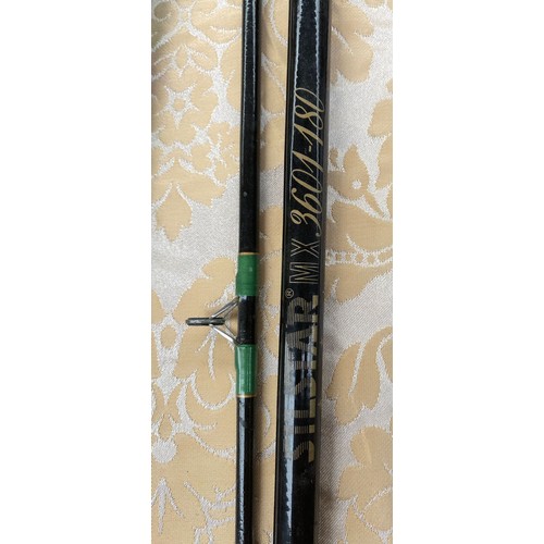 71 - Milbro Beachcomber rod, Fisheagle Hulk Boat rod, Silstar fishing rod and shakespeare spinning rod an... 