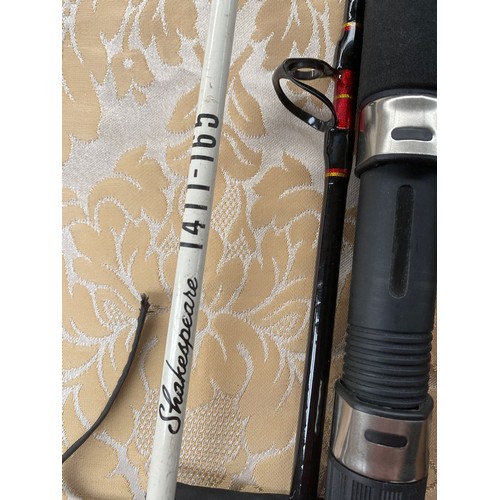 71 - Milbro Beachcomber rod, Fisheagle Hulk Boat rod, Silstar fishing rod and shakespeare spinning rod an... 