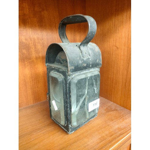 116 - A Vintage railway oil lamp