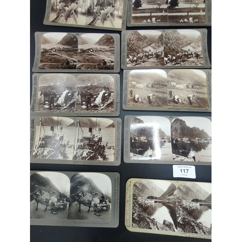 117 - A collection of antique stereoscope viewer cards