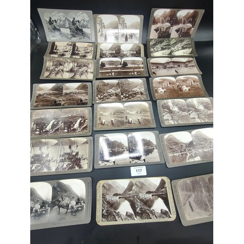 117 - A collection of antique stereoscope viewer cards