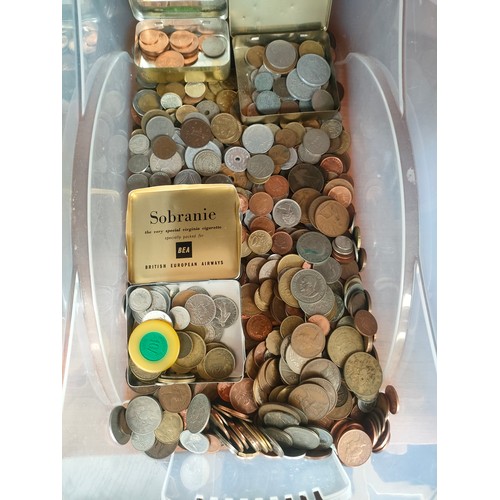 125 - Large box mixed world coins and notes