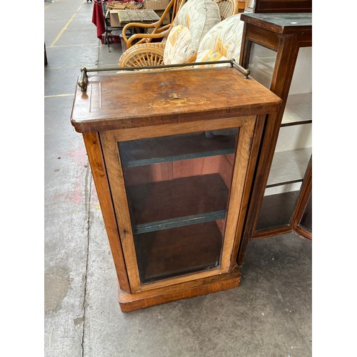 179 - Edwardian inlaid music cabinet with key