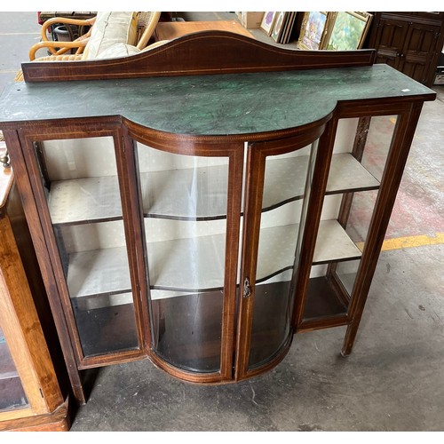 180 - Edwardian inlaid bow fronted China cabinet