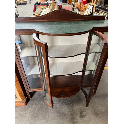 180 - Edwardian inlaid bow fronted China cabinet