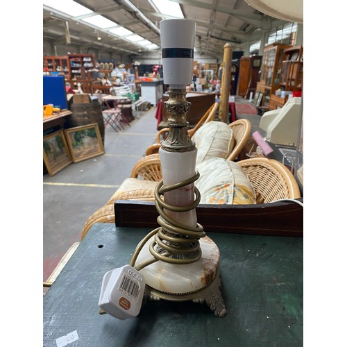 181 - A Large Oriental Table lamp along with onyx table lamp