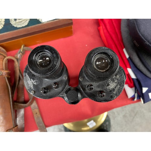 249 - Set of Vintage [Possible military] binoculars with fitted leather casing