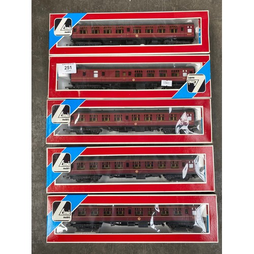 251 - 5 Boxed Lima Train carriage models