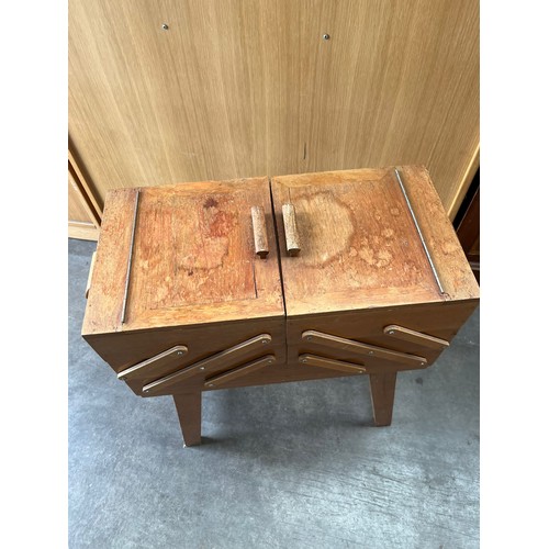 253 - A Mid Century Cantilever Sewing box