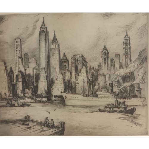 894 - Nat Lowell (1880-1956)
Original etching titled ''New York Skyline'', signed.
[40x46cm]