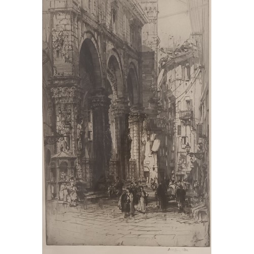 897 - Hedley Fitton
Etching of Casino di Nobile, Sienna, Italy, signed.
[72x52cm]