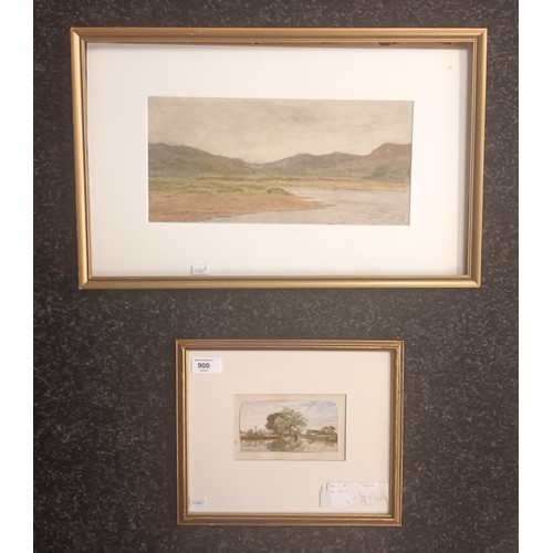 900 - W.Hugh Paton RSA
Two watercolours depicting a watermill and landscape (Moulin) dated 1877, both sign... 