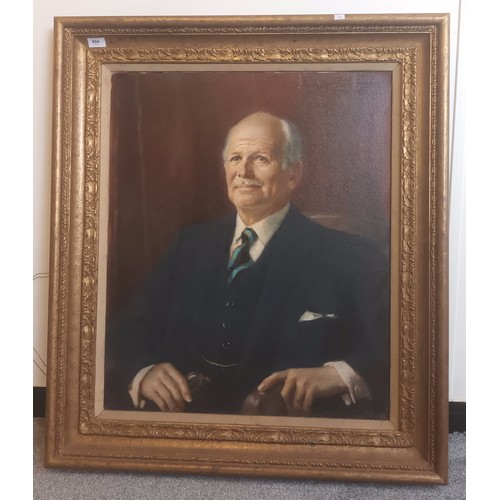 904 - John Gilroy (1898 -1985)
Large oil Portrait of Leslie Letts dated 1978 within a moulded frame, signe... 