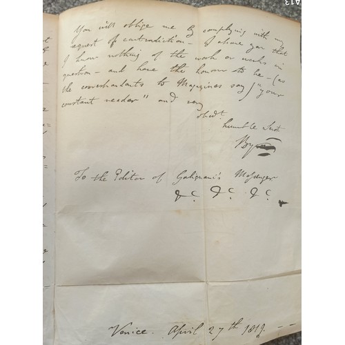 1105 - A unique lot, with a facinating story: 

The Works Of Lord Byron, Includes His Suppressed Poems. Com... 