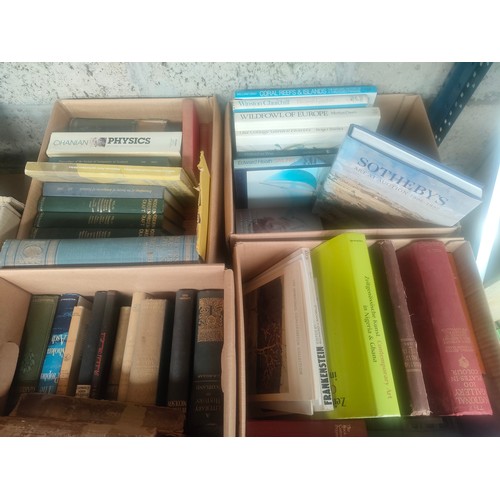 648 - 4 Boxes of antique and modern books includes gardening , scotland history book and many more