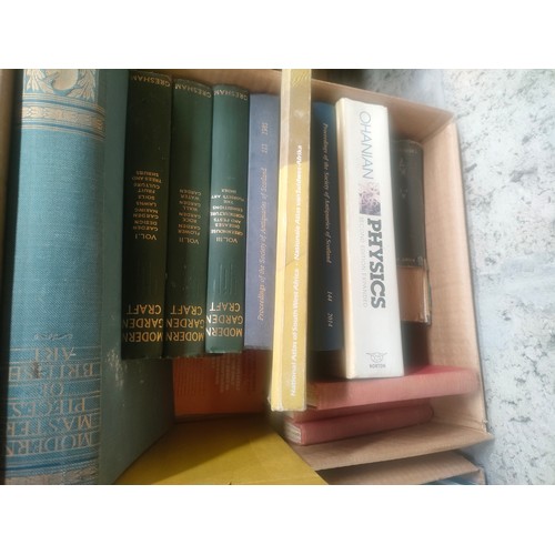 648 - 4 Boxes of antique and modern books includes gardening , scotland history book and many more