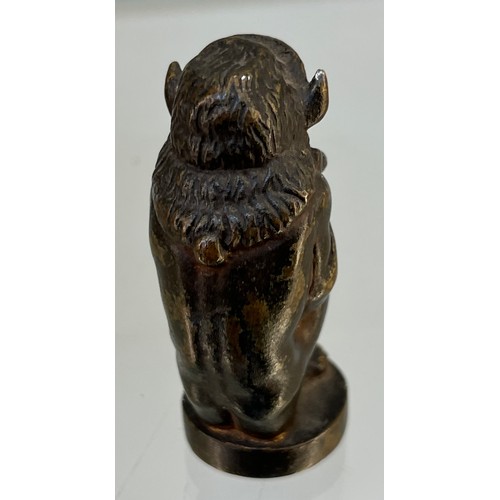 723 - Solid Bronze Art Nouveau Mythical nude elf figure letter seal. [6cm high]