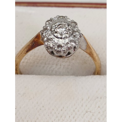 739 - Art Deco style 18ct gold & Platinum and diamond set ring. [2.79grams] [Ring size L]