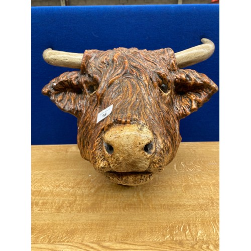 18 - A Farm House bull head wall mounted display