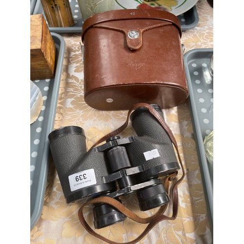 339 - A Pair of Swift Audubon mark 2 binoculars with leather casing