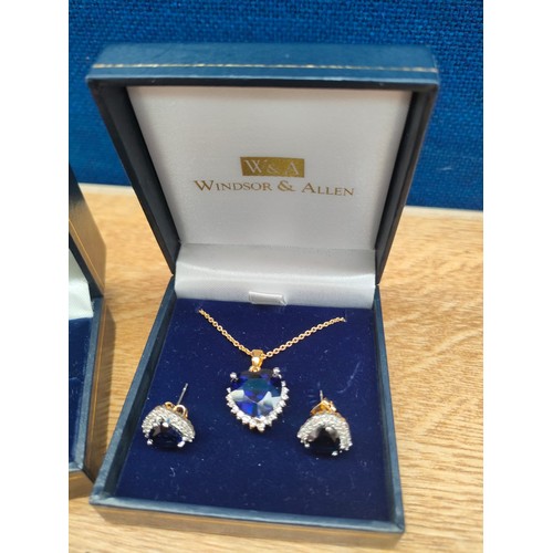 16A - Windsor & Allen matching heart shaped necklace with pendant, earrings and ring. Comes with another s... 