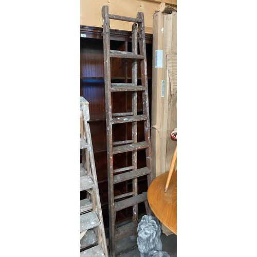 81 - A Vintage set of wooden A Frame ladders.