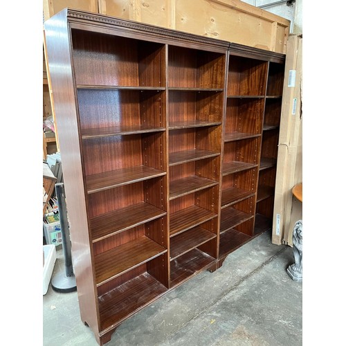 82 - A Large pair of contemporary double section bookcases- movable shelves.