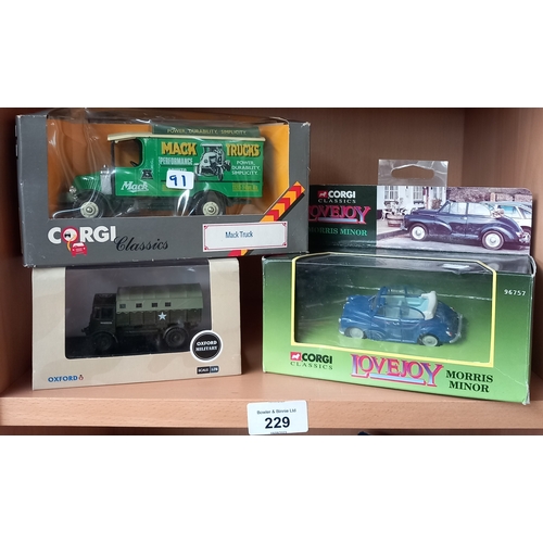 229 - A Collection of Boxed Classic Cars, to include Lledo Classix, Universal Hobbies, Matchbox and Corgi.