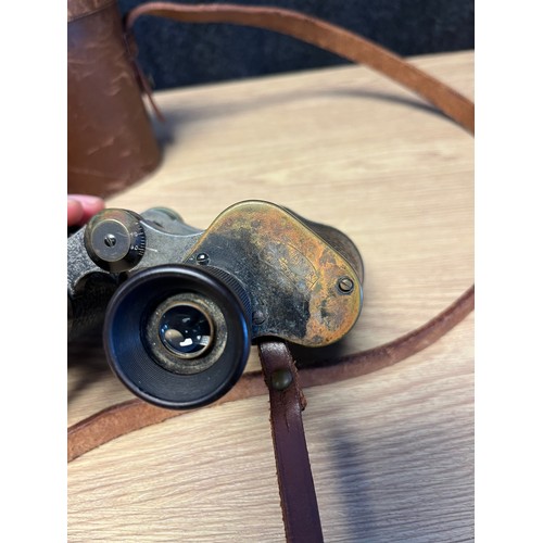 186 - Military Field binoculars by Carl Zeiss Jenna- Silvamar 203368 6x. Belonging to CAPT. WHITWORTH 1/5 ... 