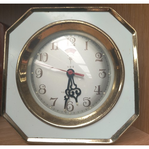 240 - A lot of Seven Clocks to include Dome Glass mantle Clock with German Movement, most is working condi... 