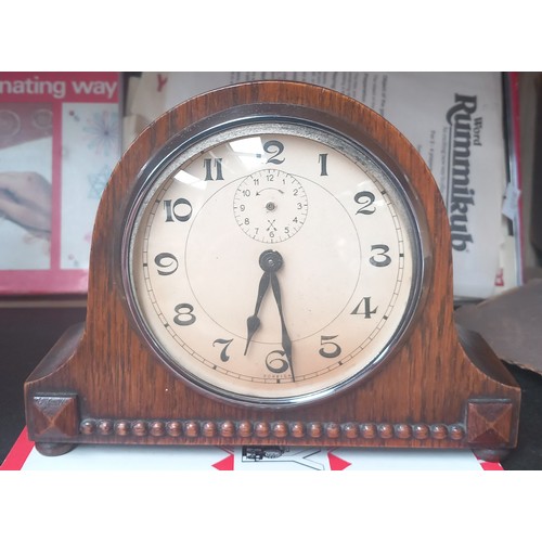 240 - A lot of Seven Clocks to include Dome Glass mantle Clock with German Movement, most is working condi... 