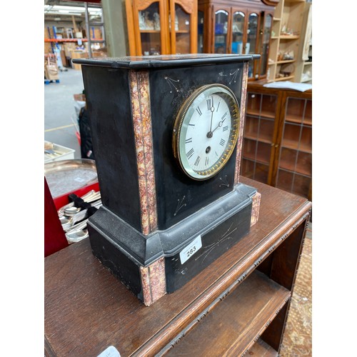 283 - Victorian slate mantel clock.