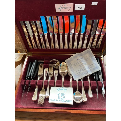 290 - Housley Silver plated canteen of cutlery.