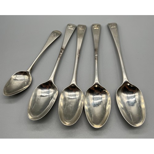 713 - Five London silver marked spoons; Four London Silver 1770's table spoons together with Georgian Lond... 