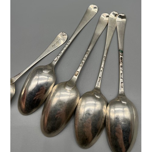 713 - Five London silver marked spoons; Four London Silver 1770's table spoons together with Georgian Lond... 