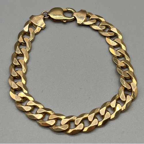 717 - Heavy 9ct yellow gold curb bracelet. [32grams] [21cm in length]