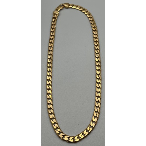 718 - Heavy 9ct yellow gold curb necklace. [60.01grams] [46cm in length] link size 6 mm.