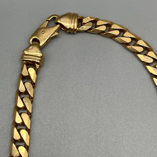 718 - Heavy 9ct yellow gold curb necklace. [60.01grams] [46cm in length] link size 6 mm.