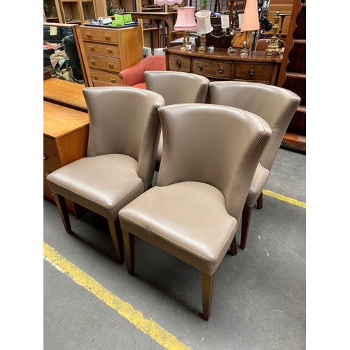 211 - Set of 4 Leather dining chairs