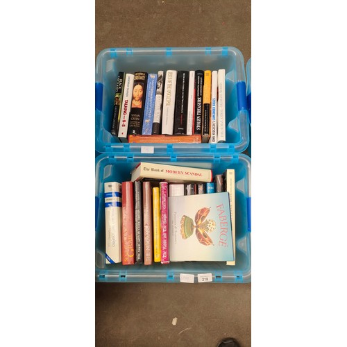 218 - 4 Boxes of books to include various topics- Faberge books included