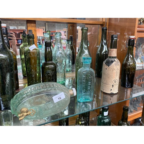 16 - A shelf of collectable bottles to include names such as; [Robert Barr] [J.J Miller] [MacLay & Co Ltd... 