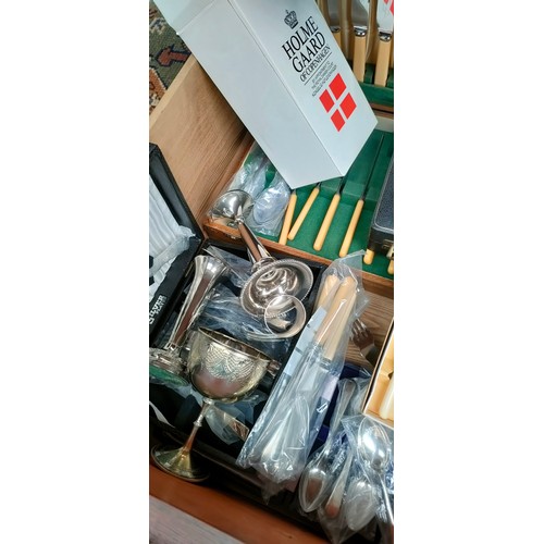 229 - Large selection of Silver plated cutlery within fitted boxes and various loose items