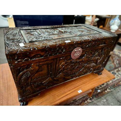 234 - Oriental carved Camphor chest