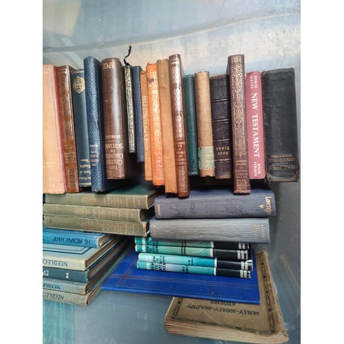 266 - A Box of antique books to include poetical works by Collins & poems and other books